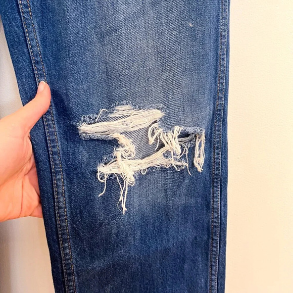 Re/Done 90s High Rise Loose Distressed High Waist Blue Designer Denim Jeans 27 - Picture 4 of 12